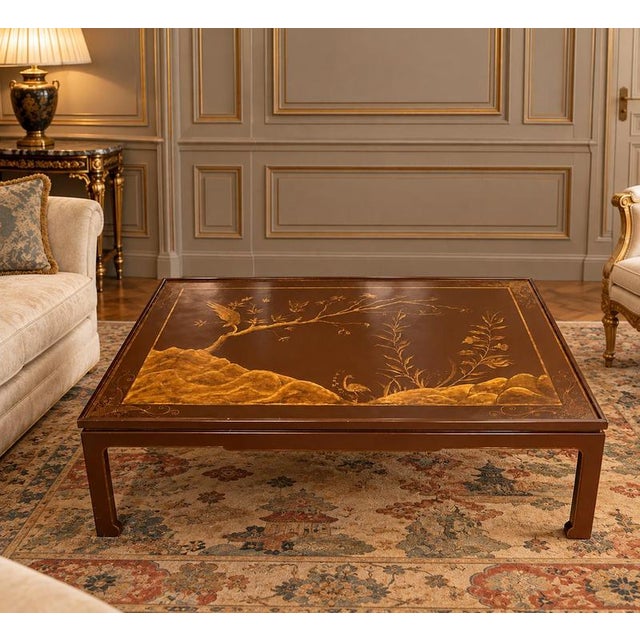 Square Red Lacquered Chinoiserie Occasional Table, 1960 For Sale - Image 3 of 13