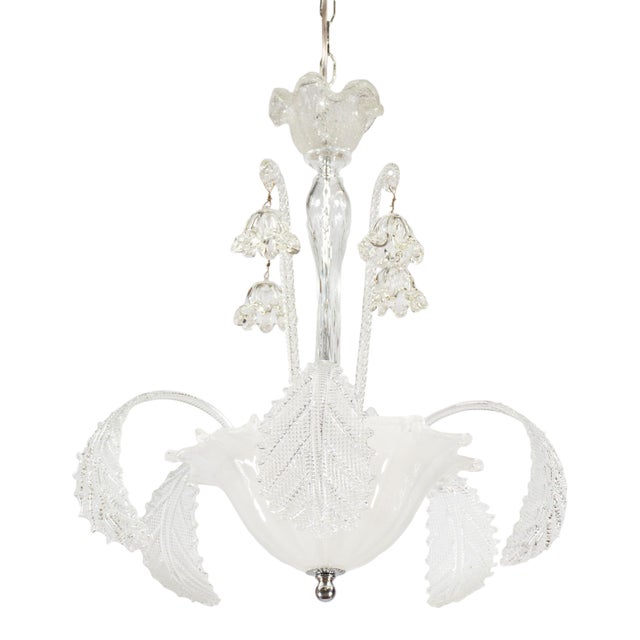 Mid-Century Murano Chandelier Attributed to Barovier & Toso For Sale