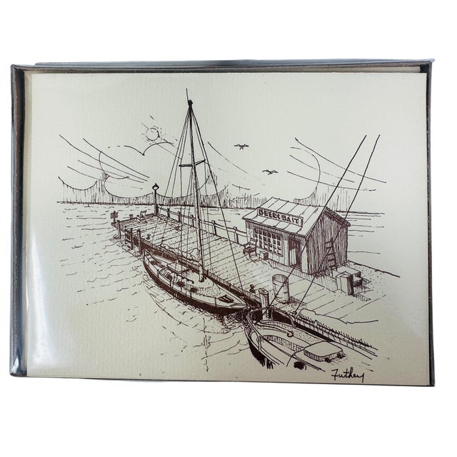 Huge Collection 440 Vintage Bill Futhey Fine Art Notecards | Florida Coastal & Nature Series | Reseller Wholesale Lot | Shells, Birds, Boats & Golf For Sale - Image 4 of 16