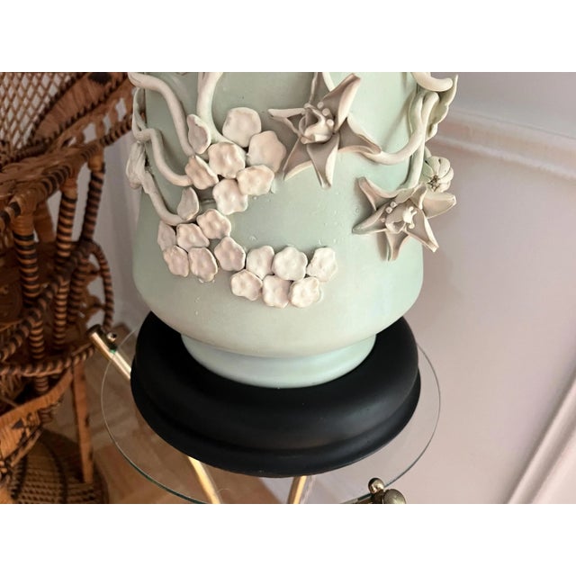 Italian Applied Floral Lamp & Shade, 1960s For Sale - Image 6 of 17