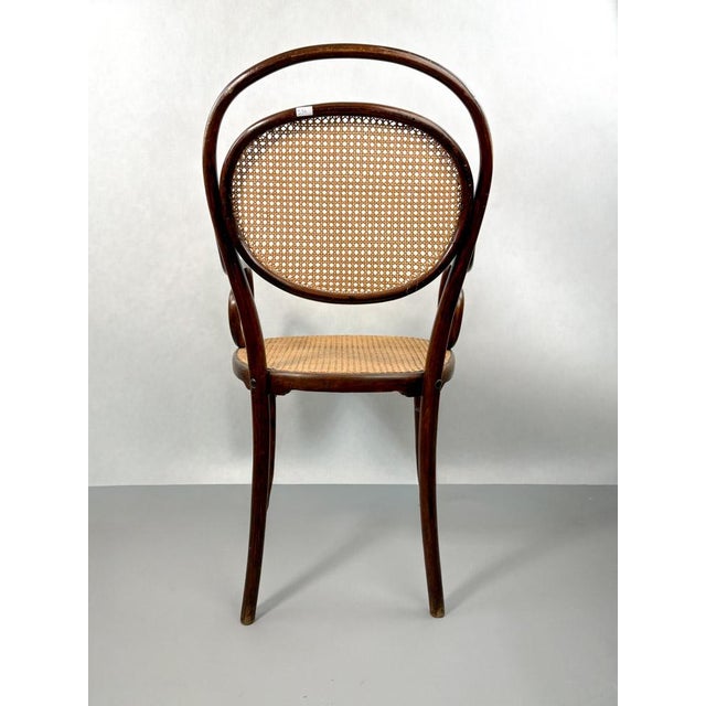 Thonet Antique Classical Armchair No. 11 in Bentwood Beech and Cane Seat from Thonet, Vienna, 1868,, 1870 For Sale - Image 4 of 12