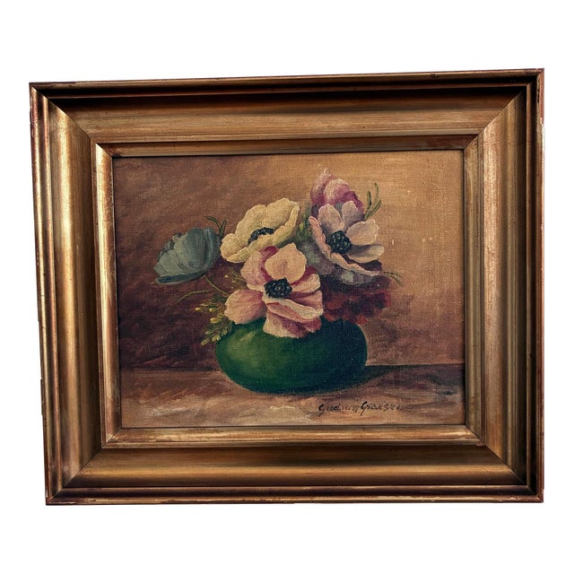 Still Life with Flowers, Oil Painting, Framed For Sale - Image 15 of 15