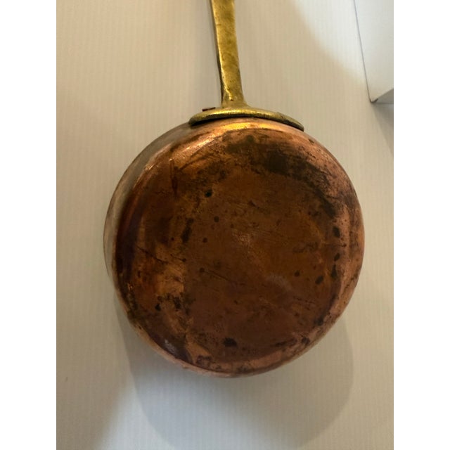 Antique 19th Century Copper Butter Warmer With Riveted Brass Handle & Tin-Lined Interior For Sale - Image 4 of 12