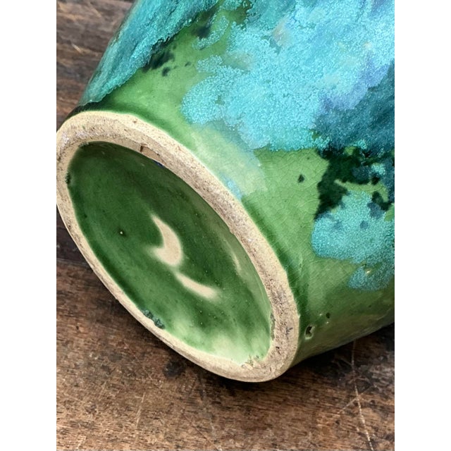Vintage French Drip Glaze Vase For Sale - Image 10 of 12