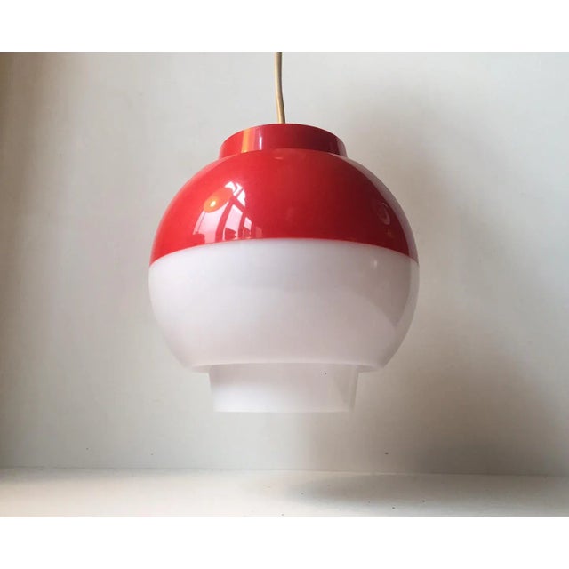 Danish Modernist Fakta Acrylic Glass Pendant Lamp by Bent Karlby for ASK, 1970s For Sale - Image 6 of 6