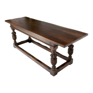 Warmed Chestnut Jacobean Style Thick Top Farm Table