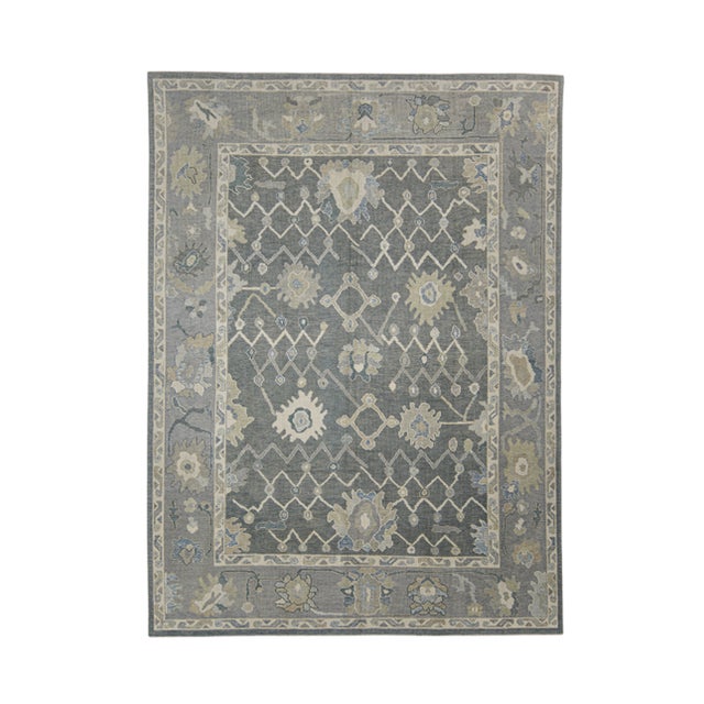 Turkish Oushak Rug 9' x 12'2" For Sale