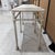 1970s Vintage Off White Wrought Iron Console Table Travertine Stone Top Hollywood Regency For Sale - Image 5 of 7