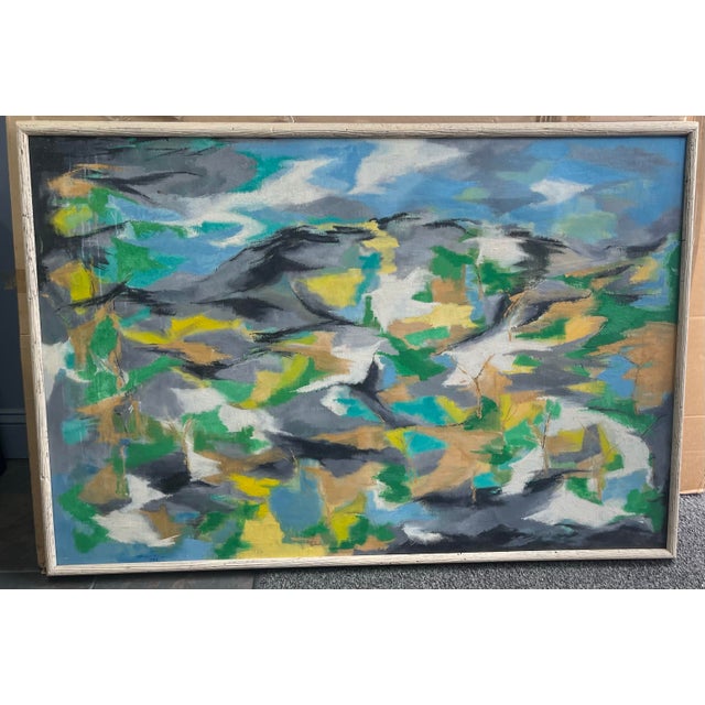 Large colorful oil on canvas.