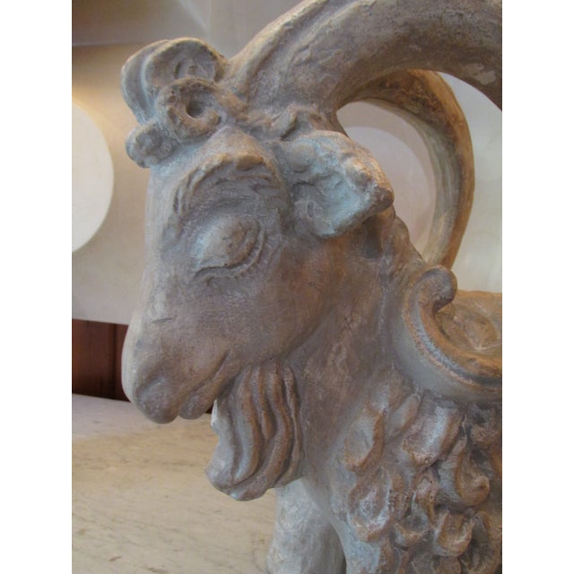 1960s Mid Century Terracotta Ram Sculpture by Austin Productions Dated 1961 For Sale - Image 5 of 12