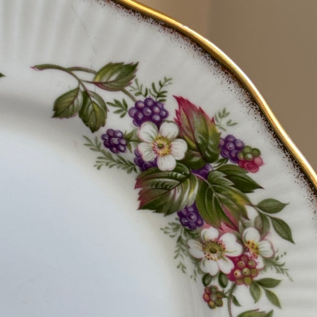 Vintage English Bone China Decorative Dessert Plate For Sale - Image 4 of 12