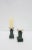 Modern Neoclassical Dark Green Marble and Brass Column Candlestick Holders, Pair For Sale - Image 3 of 11