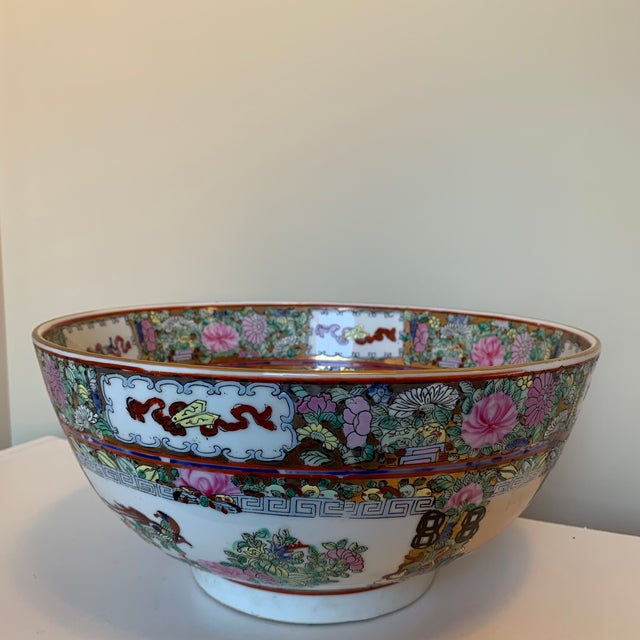 Rose Medallion Punch Bowl Chairish
