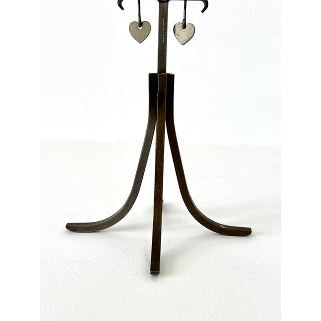 1960s Swedish Dangling Hearts Steel 4 Candle Candelabra by Gunnar Ander For Sale - Image 13 of 16