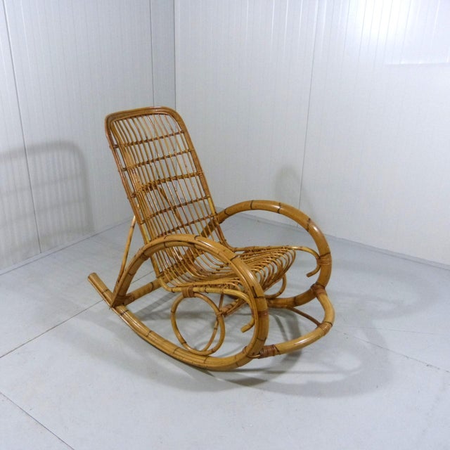 Rattan Rocking Chair from Rohé Noordwolde, 1960s For Sale - Image 12 of 14