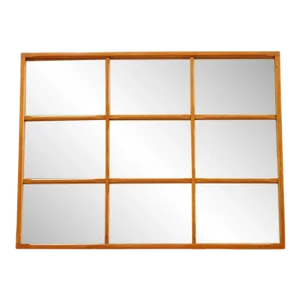 Large Teak Mid Century Panel Wall Mirror by Clark Eaton