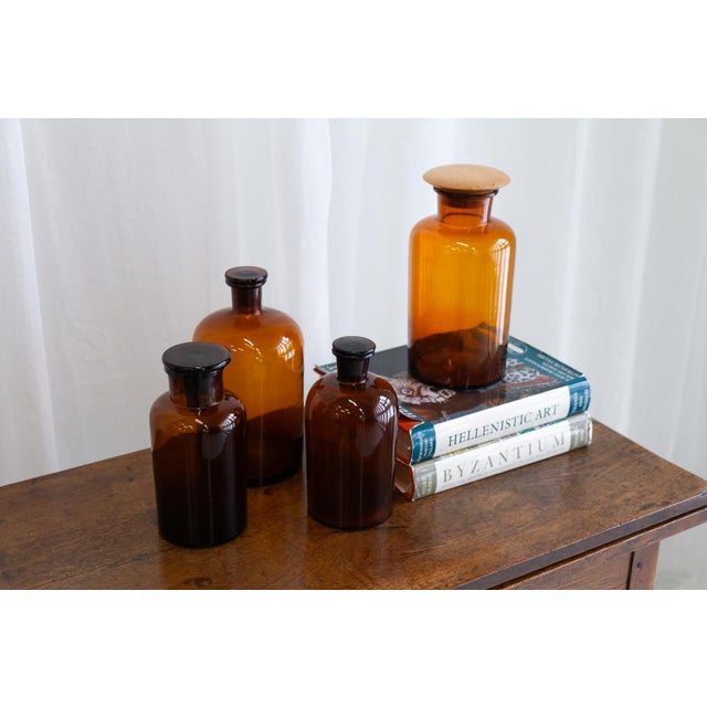 Danish Pharmacy Glass Bottles, 1890s, Set of 4 For Sale - Image 16 of 18
