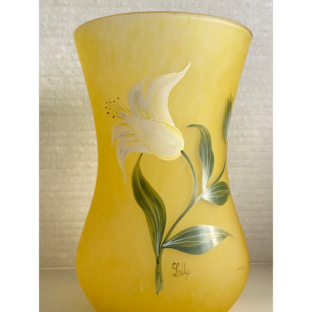 Art Deco Glass Yellow and Green Baluster Vase in Pâte De Verre, 1940 For Sale - Image 3 of 11