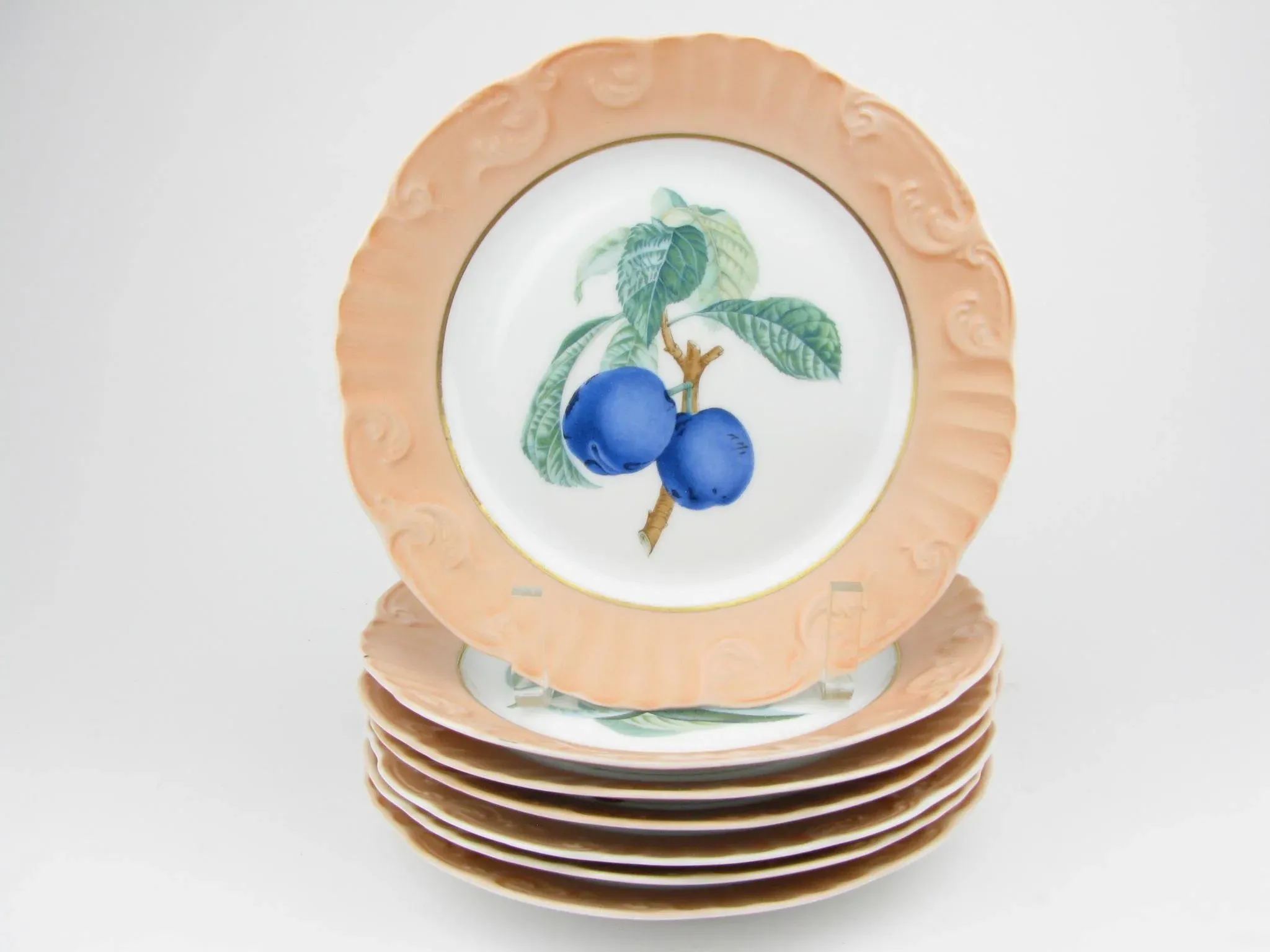 Vintage Vista Alegre for Mottahedeh Summer Fruit Porcelain Plates