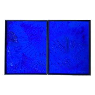 Patrick Coussot Bex, Diptyque blue, 2021, Acrylic on Canvas For Sale