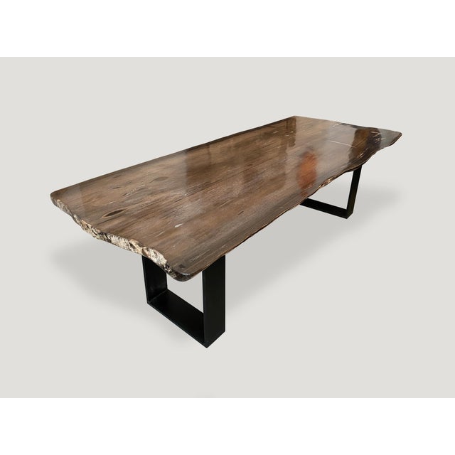 Andrianna Shamaris High Quality Petrified Wood Dining Table For Sale - Image 10 of 18