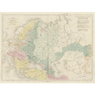 Antique Historical Map of Russia, 1838 For Sale