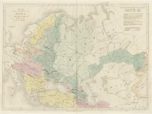 Antique Historical Map of Russia, 1838
