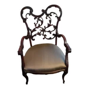 Late 19th Century American Rococo Eccentric Asymmetrical Accent Armchair in the Manner of John Henry Belter
