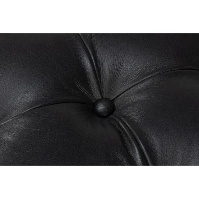 Modern Black Leather Cocktail Ottoman For Sale - Image 11 of 15