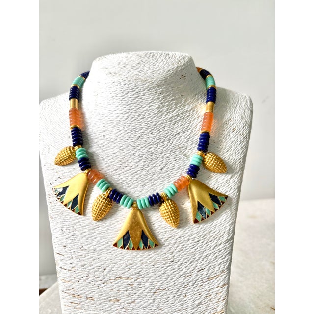 Gorgeous Egyptian Revival, museum of modern art collection necklace.