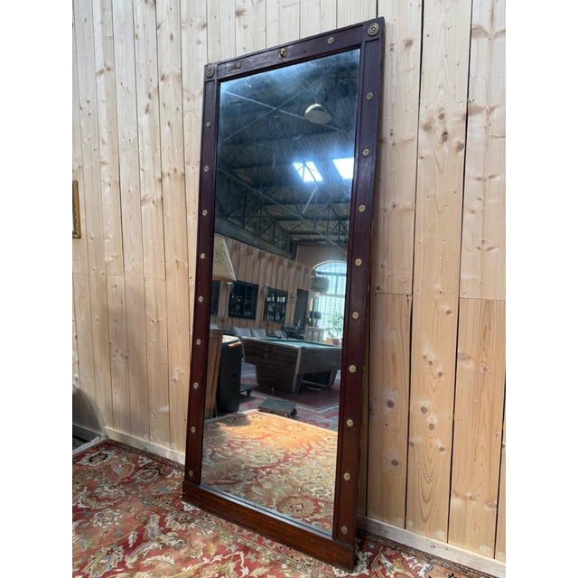 Traditional Large Empire Gilt Bronze Floor Mirror, 19th Century For Sale - Image 3 of 9