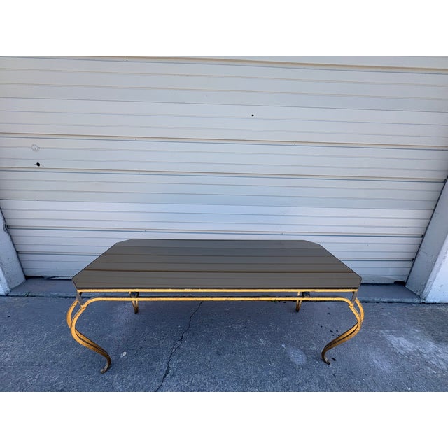 1950s 1950s French Gilt Iron and Mirrored Cocktail Table For Sale - Image 5 of 12