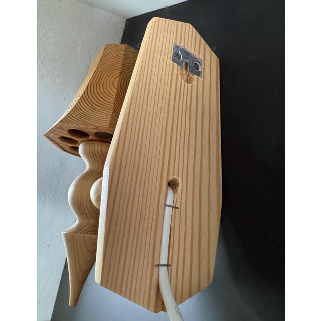 Pine Wall Sconces, Swedish, 1970s, Set of 2 For Sale - Image 4 of 6