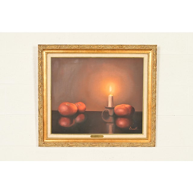 Original Artist Signed Garnelli Still Life Oil Painting on Canvas "Summer Eve Harvest" in Carved Giltwood Frame For Sale - Image 13 of 13