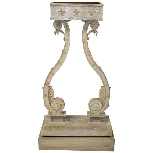 Wood Early 20th Century Swedish Gustavian Neoclassical Style Painted Lyre For Sale - Image 7 of 7