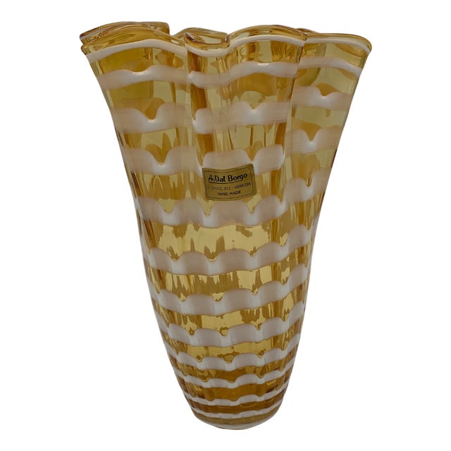 Murano Vase attributed to A. Del Borgo for Seguso, Italy, 1960s For Sale