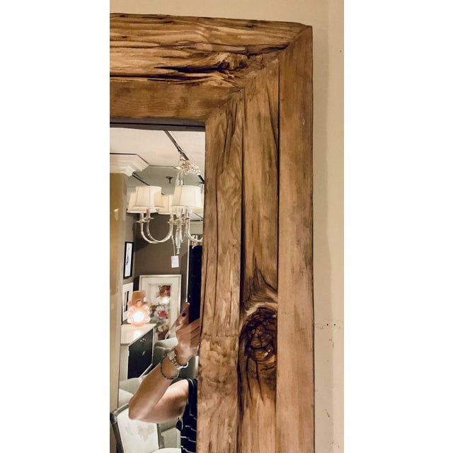 Stylish Rustic Reclaimed Wood Rennick Wall Mirror, showroom floor sample