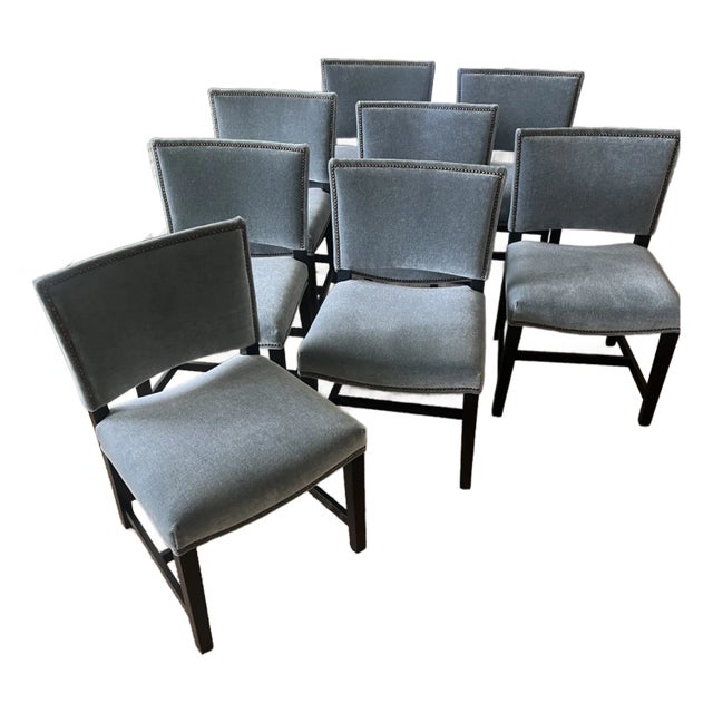 Custom Lee Industries Dining Chairs in Mohair - Set of 8 For Sale
