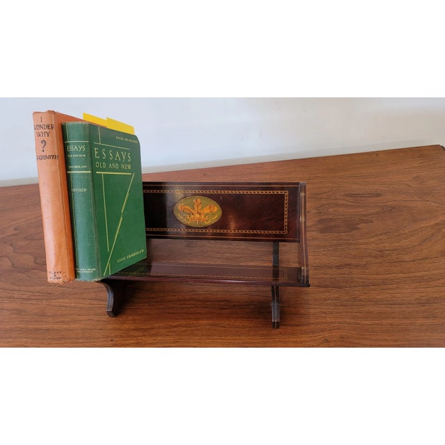 Red Antique 1900s Edwardian Inlaid Book Trough Disabled Soldiers & Sailors Lord Roberts Marked Metal Tag For Sale - Image 8 of 8