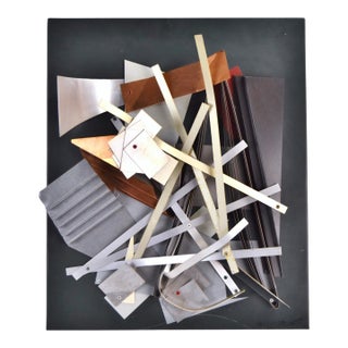 Vintage Modernist Metal Scrap Remnant Assemblage Wall Sculpture For Sale