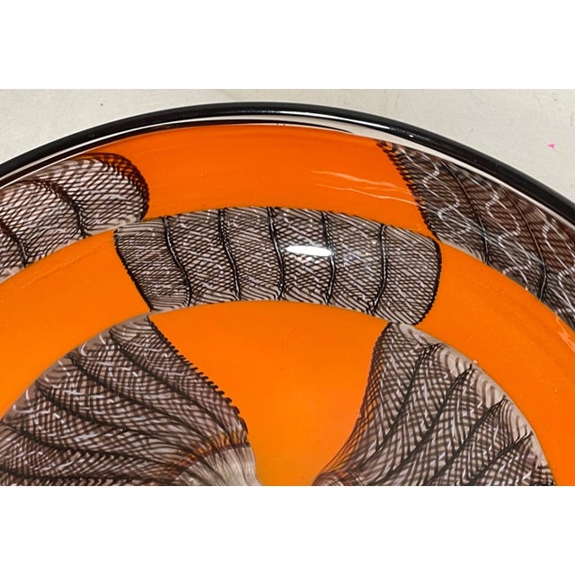 Hand Blown Orange Harry Stuart RPM Studios Centerpiece Bowl Art Glass Sculpture For Sale - Image 9 of 11