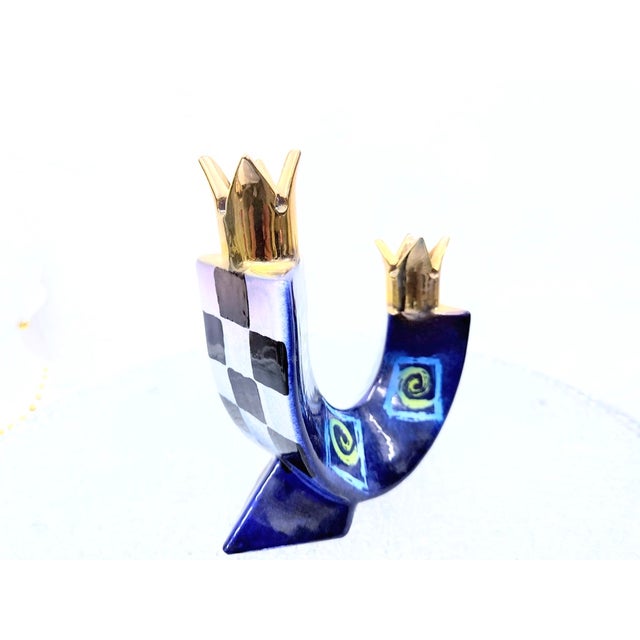 Ceramic Danish Postmodern Studio Ceramic Candlestick by Jesper Packness, 1980s For Sale - Image 7 of 7