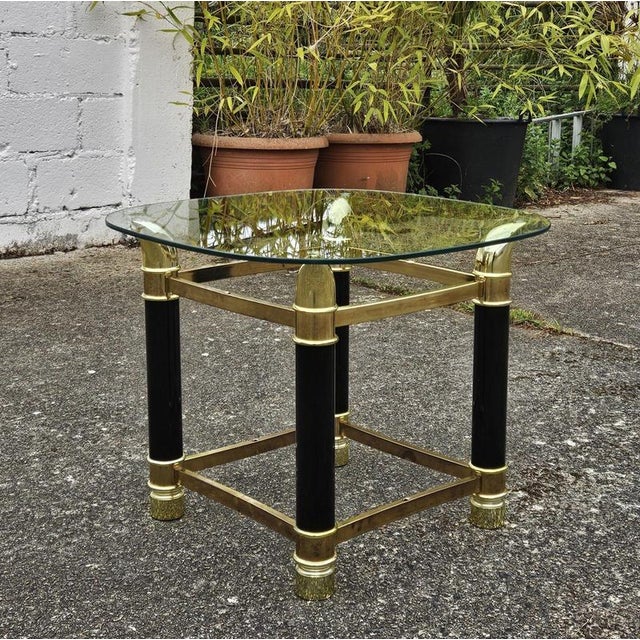 Metal Italian Faux Tusk Glass Side Table, 1980s For Sale - Image 7 of 16
