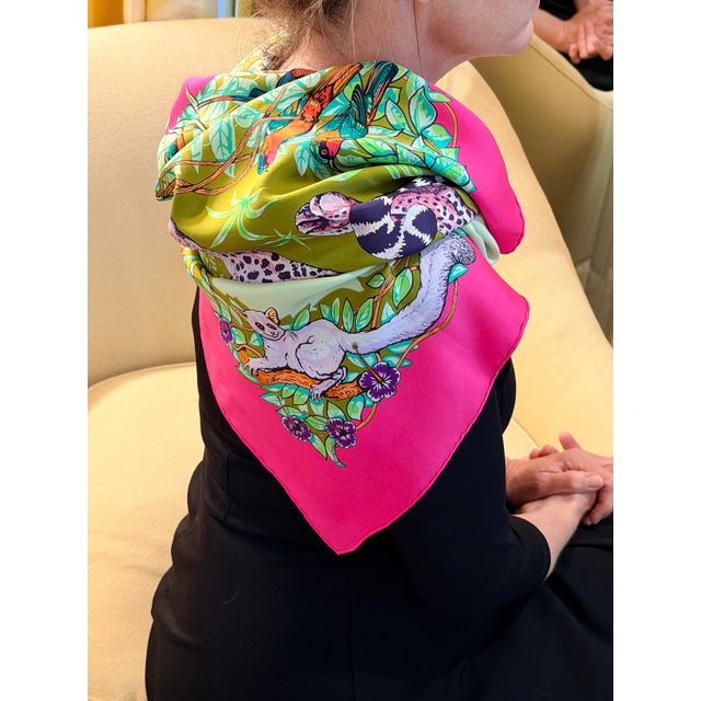 Hermes Carre 90 Jungle Love Silk Scarf For Sale - Image 12 of 13