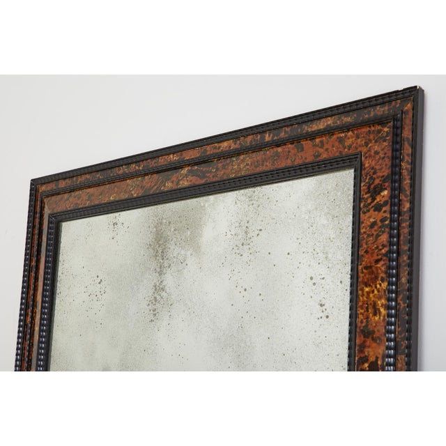 Black Faux Tortoiseshell and Ebony Dutch Baroque Style Mirror For Sale - Image 8 of 13