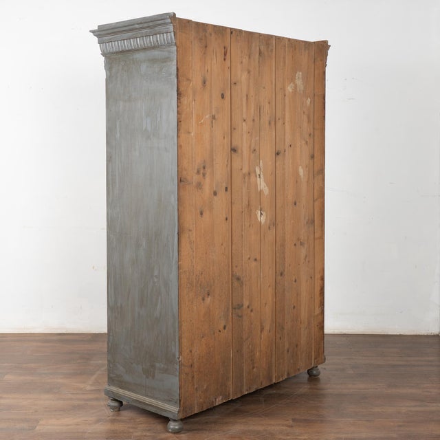 Late 19th Century Gray Pine Bookcase Display Cabinet With Glass Doors For Sale - Image 9 of 9