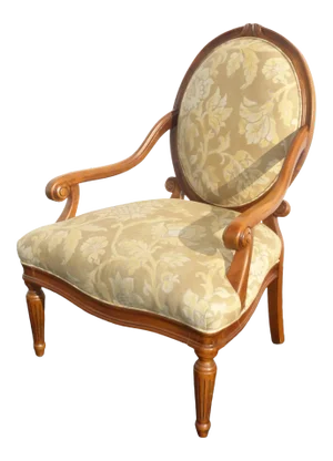 Designer Sam Moore Vintage French Country Round Back Floral Design Arm Chair