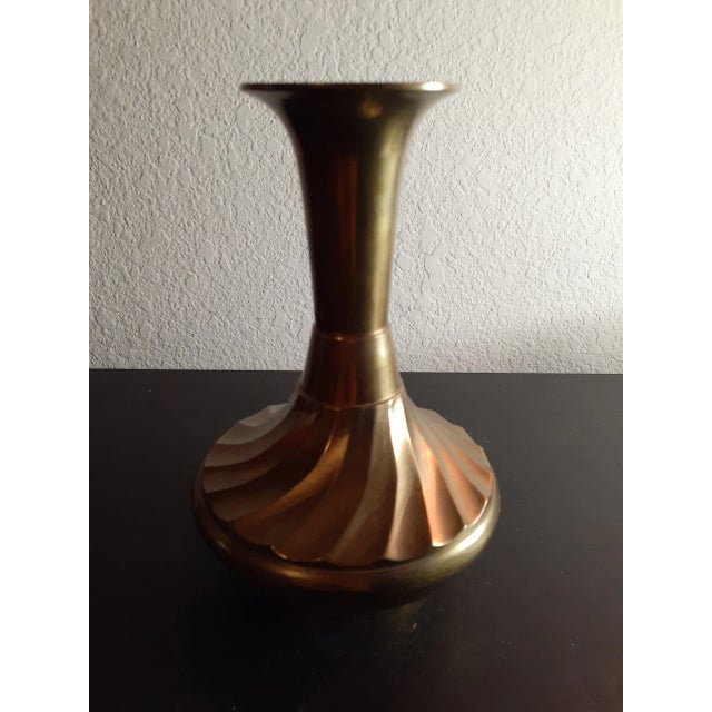 1970s 1970s Solid Brass Fluted Vase, Made in India For Sale - Image 5 of 7