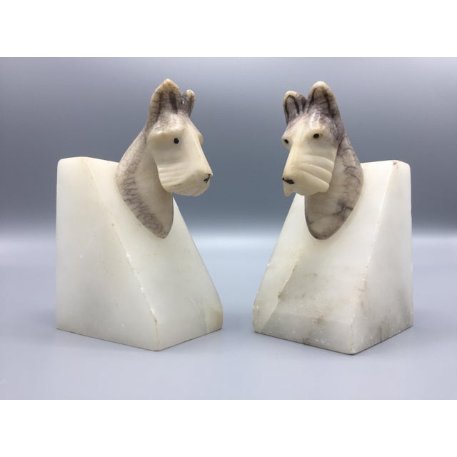Vintage Italian Alabaster Dog Bookends - a Pair For Sale - Image 9 of 9