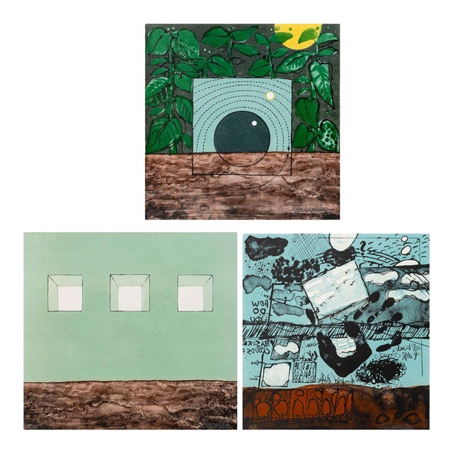 Elfi Schuselka Abstract Composition Prints, 3 For Sale